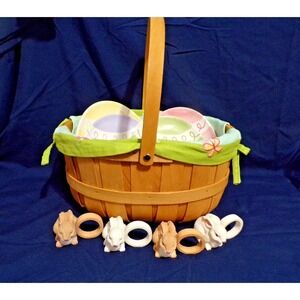 Easter Spring Basket from Pottery Barn Egg Shaped Plates, Napkin Holders  Basket
